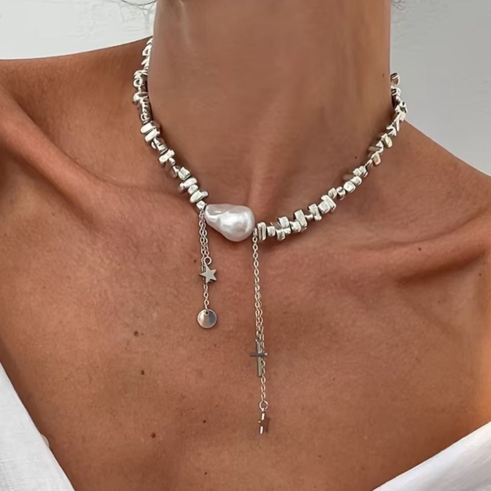 Boho pearl necklace #2312